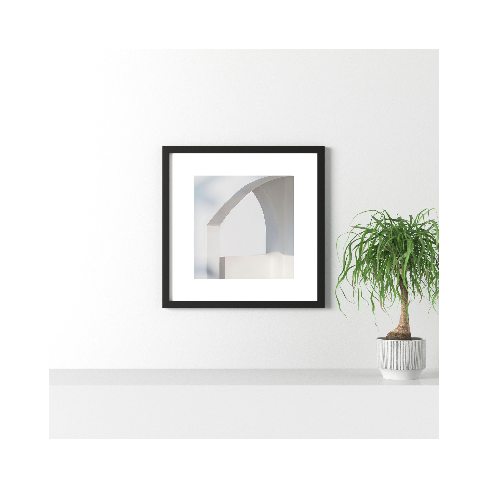 White Fragments From Greece 2 by Svetlana Smirnova, Black, 30" H x 30" W x 1.25" D