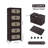 Retro Brown,20" Side Wide Folding Storage Cabinet ,5 Tiers,19.69"×11.81"×50.00",Collapsible Storage Bins With Magnetic Door, Plastic Storage Cabinet With Wheels-2064390422