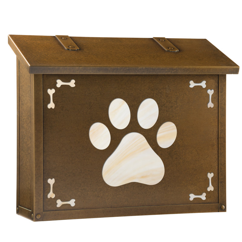 Boîte aux lettres murale Dog Paw, Miel, Laiton chaleureux