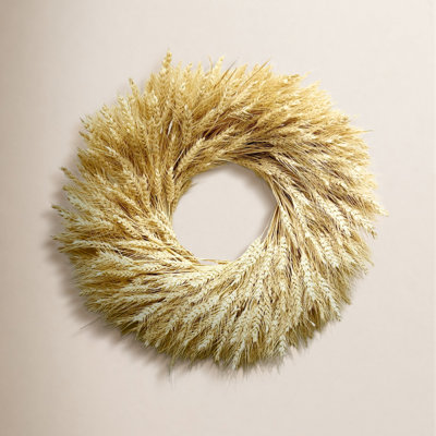 22" Handcrafted Blonde Wheat Wreath
