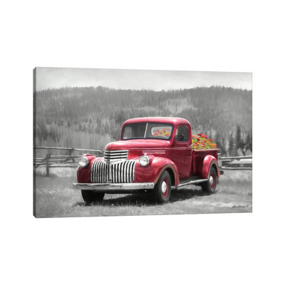 American Made with Flowers 1 Piece Wrapped Canvas Wall Art