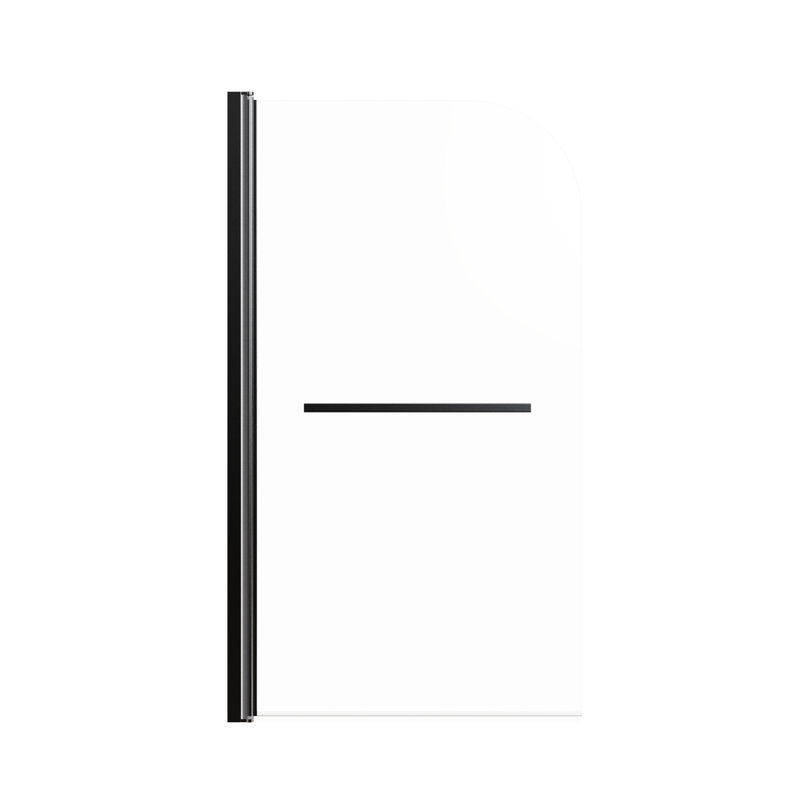 31 In. Wide * 55 High Pivot Shower Door Panel For Bathtub, 6mm Tempered Glass, Black, Stainless Steel Handle, Easy Installation W H 1/4" (6mm) - To Install, Lifting Structure