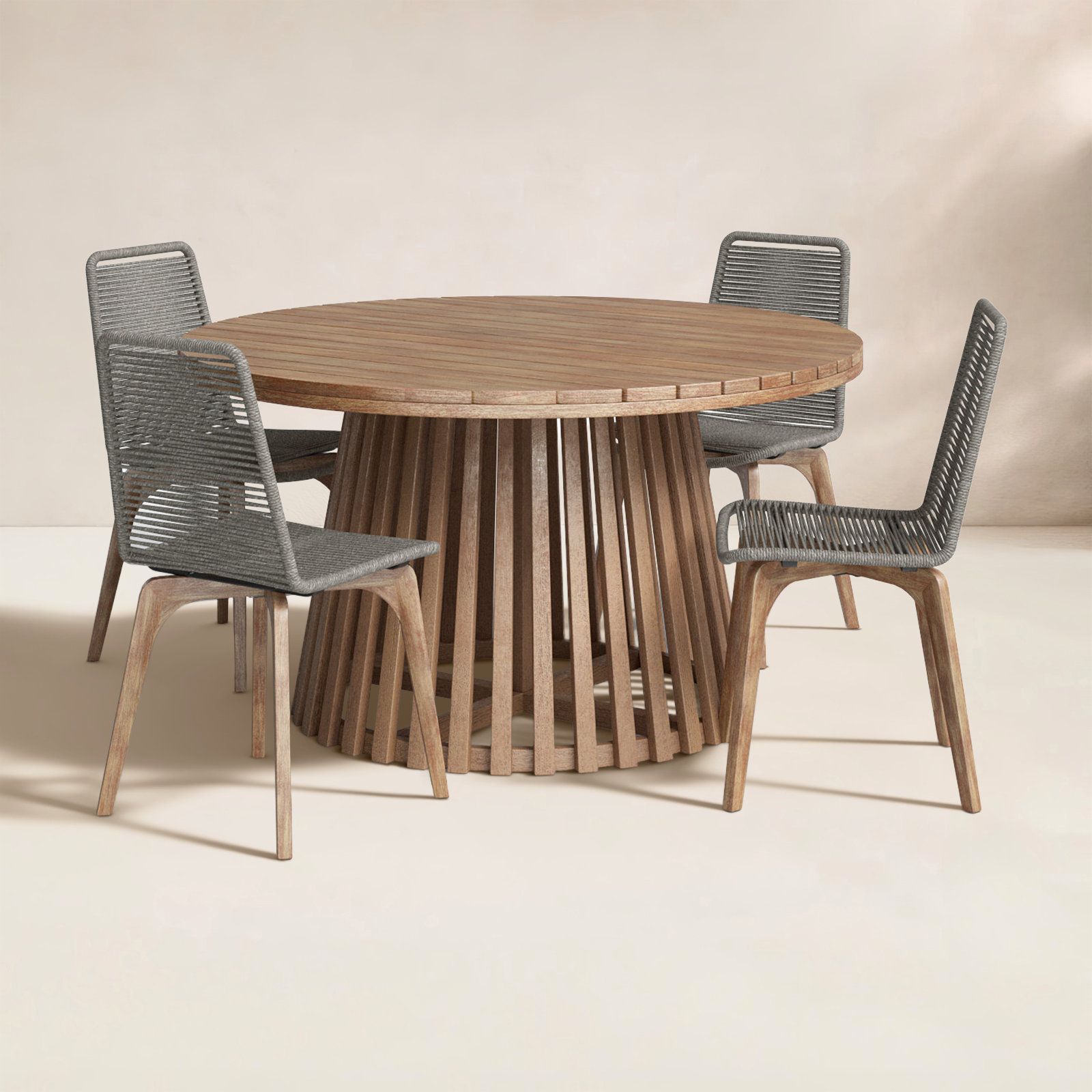 Bardolf 55" Eucalyptus Patio Dining Set