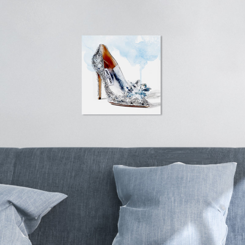 Chaussure de cristal - Impression sur toile, Toile tendue, H 12 po x l 12 po