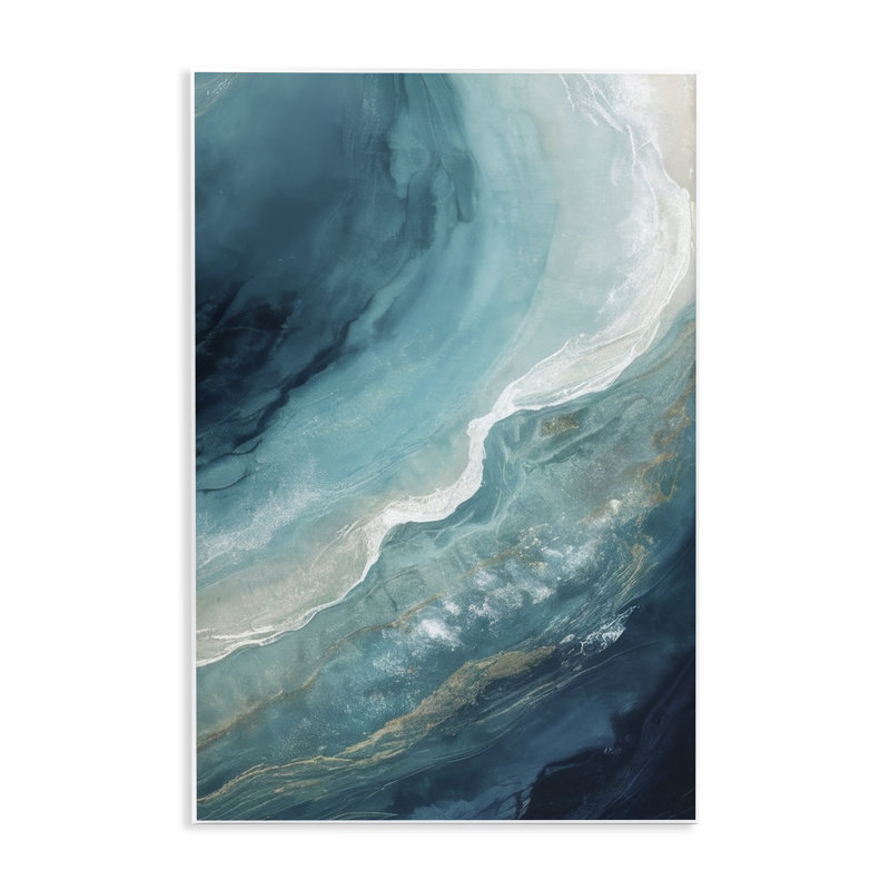 Art mural éclaboussant les courants marins par Denise Dundon, H 15 po x l 10 po