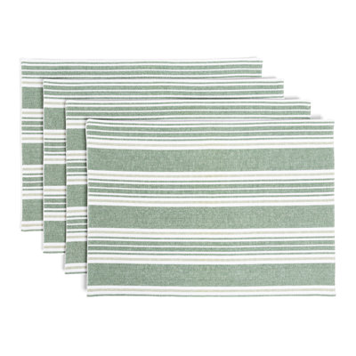  Over&Back Woven Striped Placemats, Set of 4