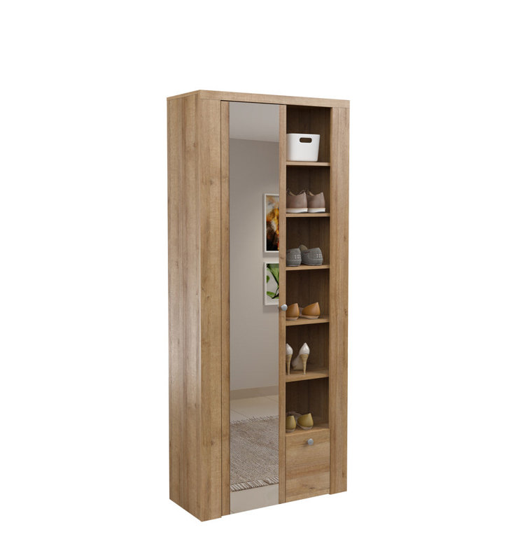 Sofronio Manufactured Wood Wardrobe, Riviera Oak