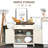 Farmhouse Sideboard Buffet Cabinet, Barn Door Coffee Bar Cabinet with Adjustable Shelf-806241872