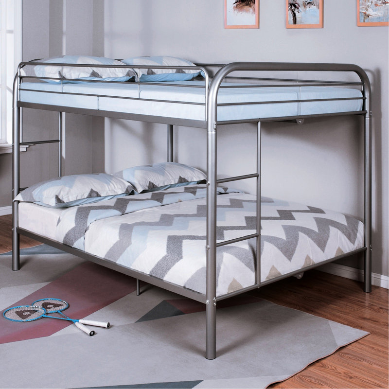 Matelas attaché de style contemporain avec lit superposé argenté
