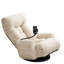 Chaise longue beige avec pieds et accoudoirs réglables et base rotative