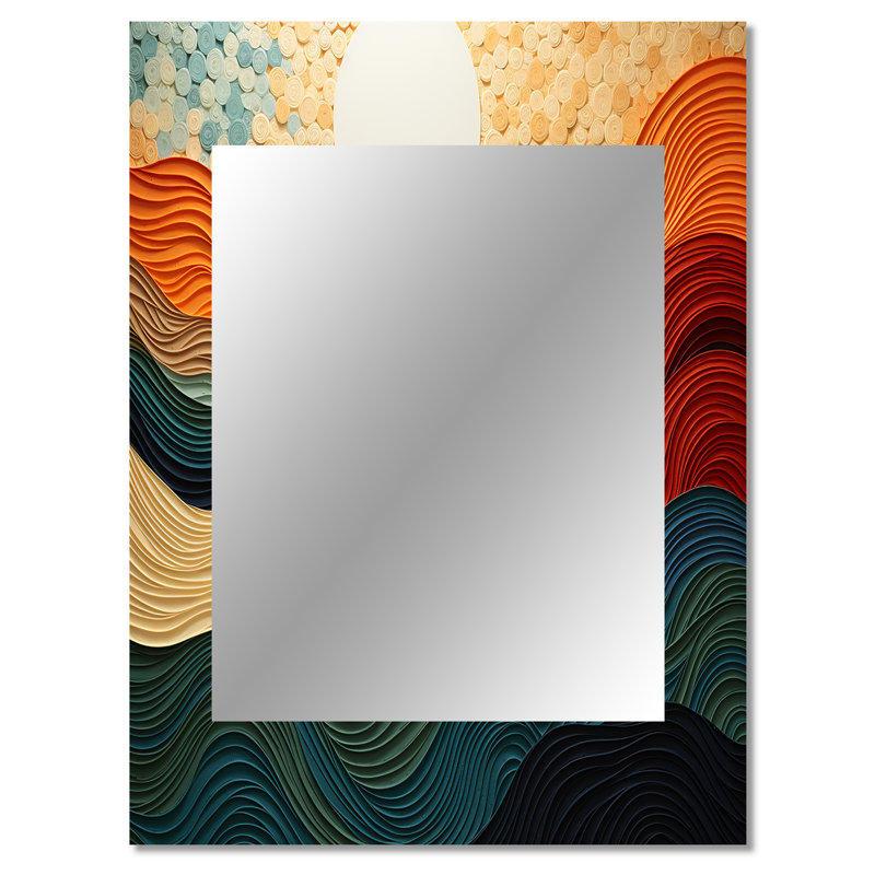 Desert Sands Abstract - miroir mural décoratif, miroir global, impression d'art en métal, 40 po x 30 po