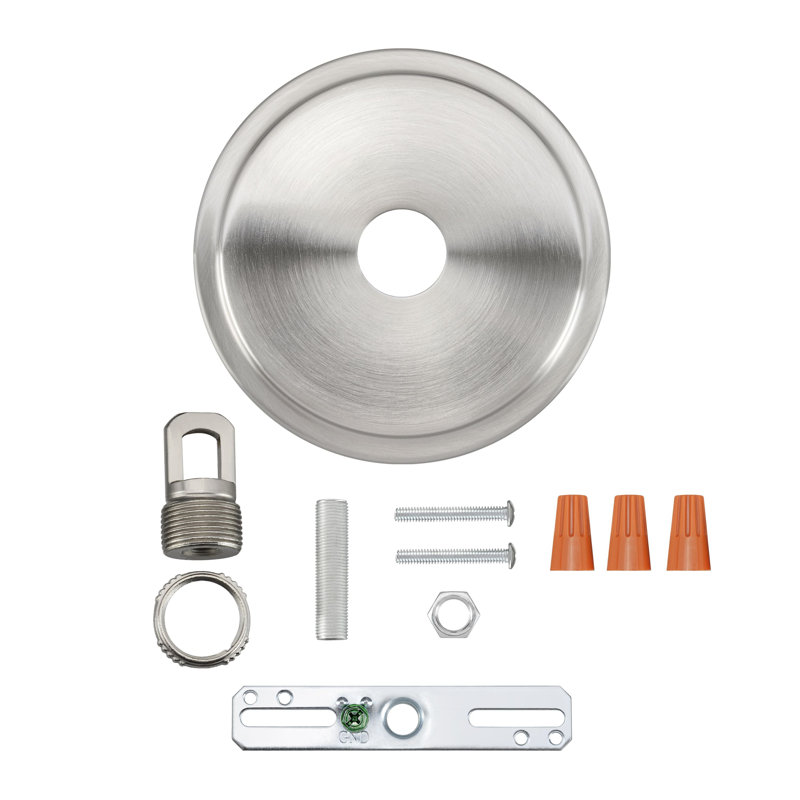 Brushed Nickel Chandelier Fixture Canopy Kit with Collar Loop