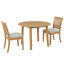 Ensemble de table de salle à manger 3 pièces pour 2 personnes, 1 table de salle à manger pliante en bois + 2 chaises rembourrées, conception compacte pour les petits appartements et les salles à manger -1529778875