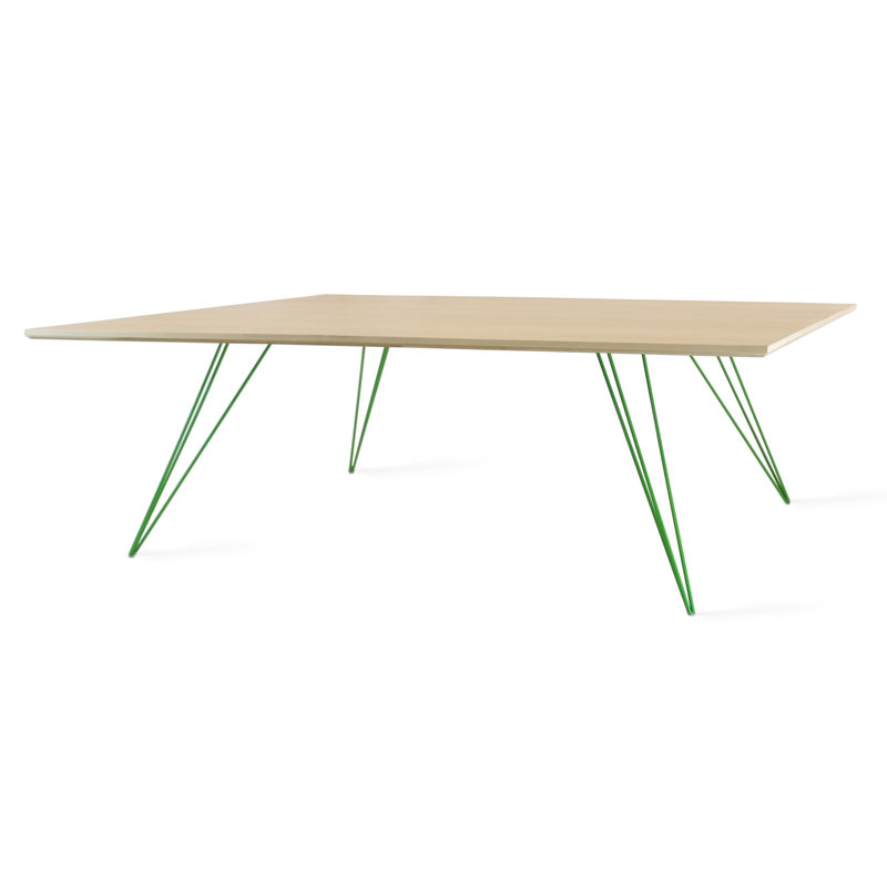 Williams Coffee Table, Green, 18" H x 54" L x 46" W, Maple