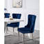 De 2 fauteuils à oreilles en flanelle bleue - bouton avec pieds et garniture décorative couleur (2) capitonnée brillante