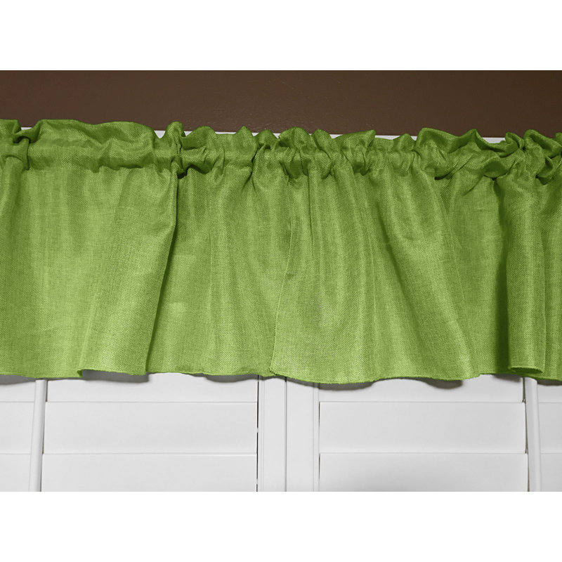 Tailored Window Valance, 58" W x 32" L, Lime Green