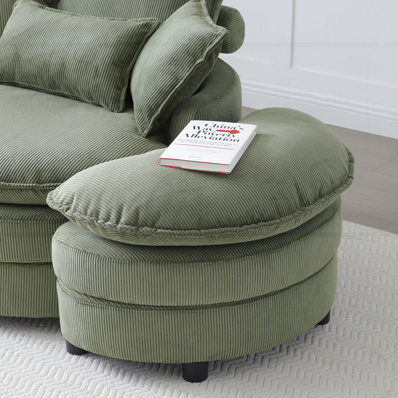 Fauteuil demi-tonneau pivotant à 360 °, Vert