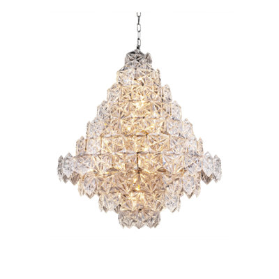 Hermitage 17 - Light Glass and Iron Dimmable Tiered Chandelier