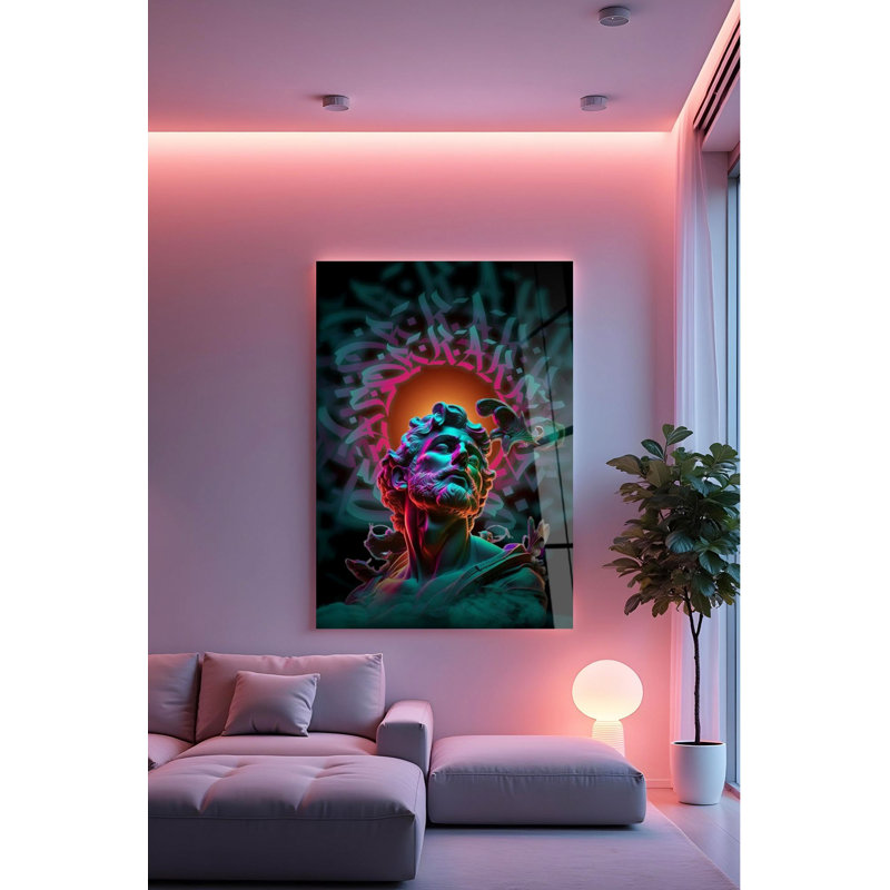 Superbe peinture décorative en verre trempé de 23,6 po x 35,4 po | 100% verre trempé, épaisseur: 0,16 pouce | Parfait pour la décoration intérieure, l'esthétique moderne et l'art mural élégant