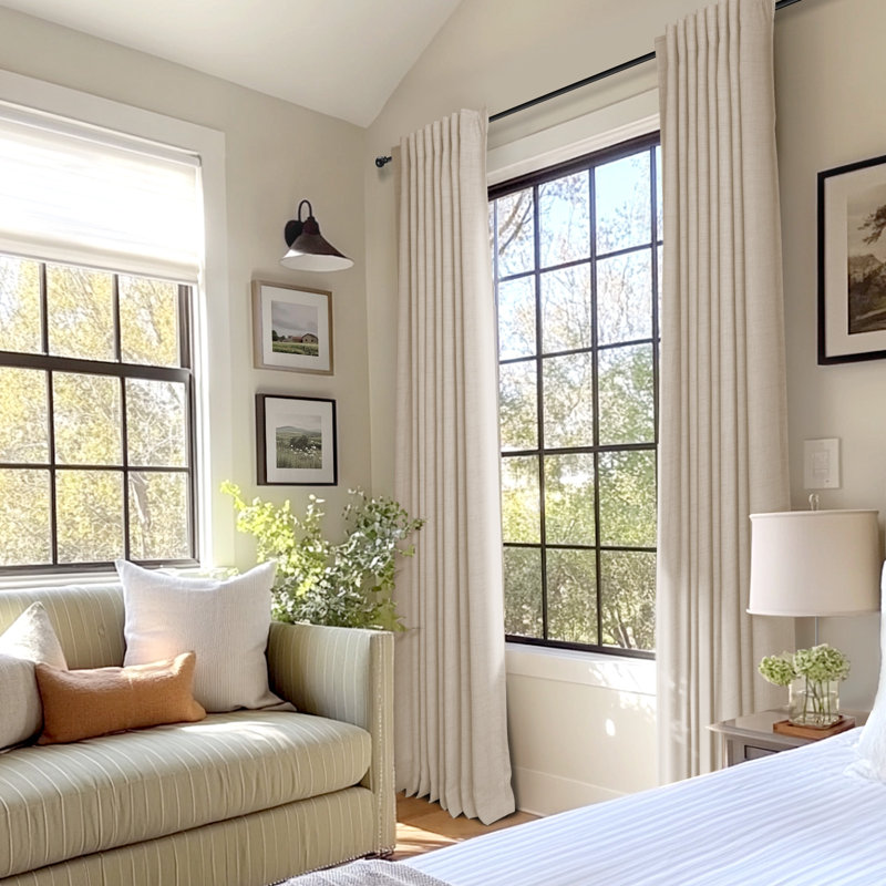 Isio 52" W 100% Blackout Curtain Panel, Thermal Insulated Rod Pocket, Oatmeal, 52" W x 90" L