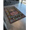 Tapis décoratif frangé à motif floral à motif traditionnel rose et bleu