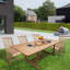  Table de salle à manger d'extérieur extensible en teck avec trou pour parasol Cosper l 71 po