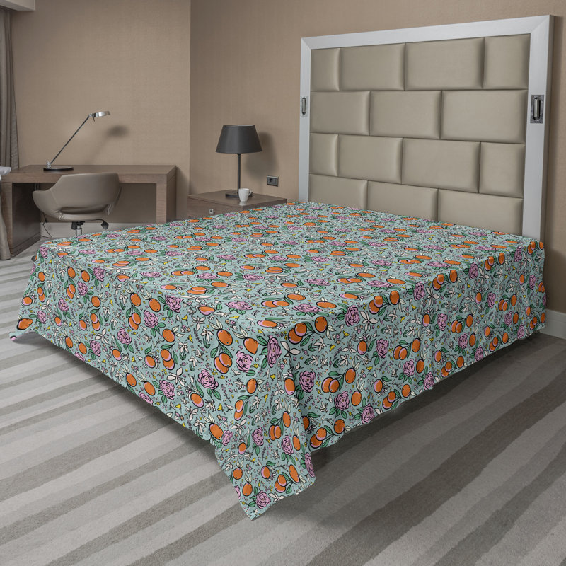 Drap plat moderne de style bohème Ambesonne, Drap plat pour très grand lit californien