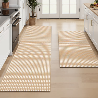Cotton-woven Kitchen Mat Rug (Set of 2)
