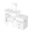 Meuble-lavabo 3 en 1 avec miroir rabattable, éclairage DEL, longueur réglable et grands tiroirs - Coiffeuse multifonctionnelle élégante pour la maison, blanc-1165481512