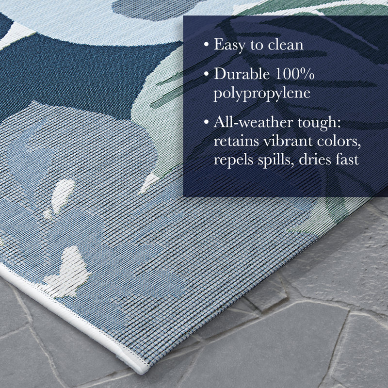 Dimmick Floral Grey Flatwoven Indoor Outdoor Area Rug, Runner 2'3" x 7'1