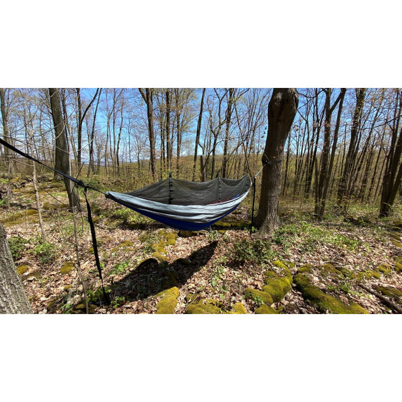 Hamac de voyage Hidden Wild avec moustiquaire - 2,97 m - Bleu