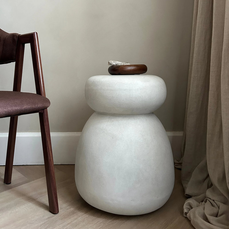 Table de bout à tambour Didmarton, Blanc