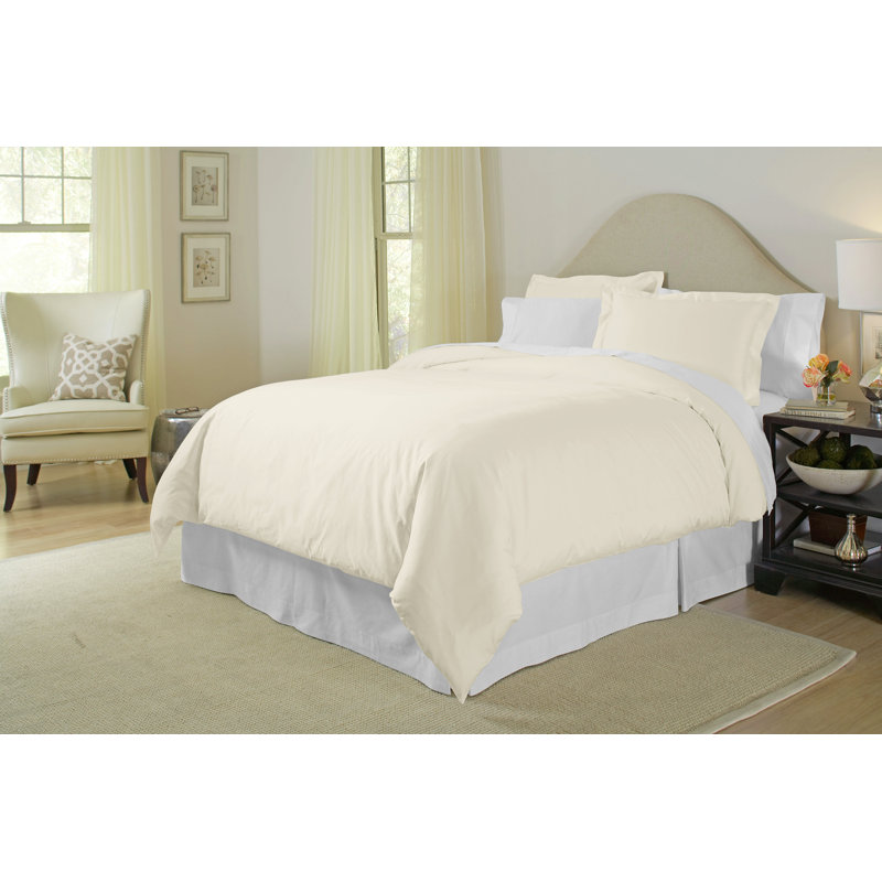 100% Cotton Sheet Set, Queen Sheet Set with 2 Pillowcases, Parchment