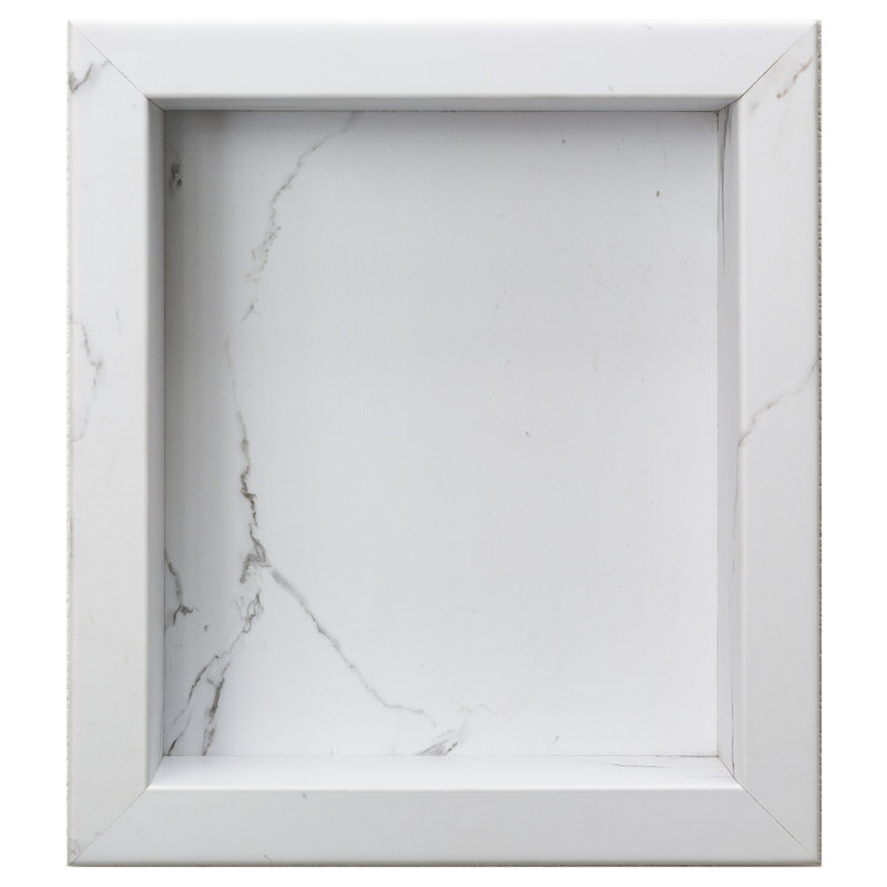 Palisade 17.5 in. x 15.5 in. Vinyl Waterproof Shower Niche Insert, Carrara Marble