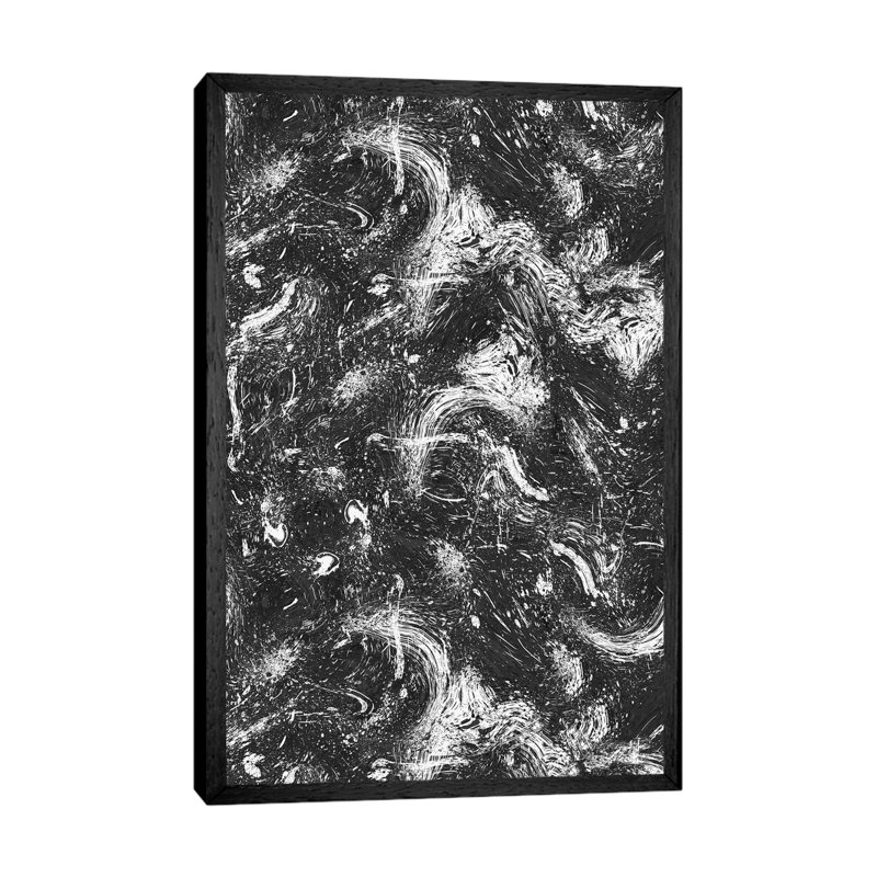 Abstract Dripping Painting - Print on Canvas, Black Framed, 101.6cm H x 66.04cm W x 3.81cm D