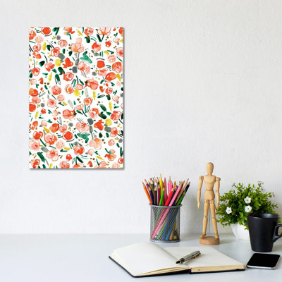 Peachy Flo by Joy Ting - Wrapped Canvas Gallery-Wrapped Canvas Giclée