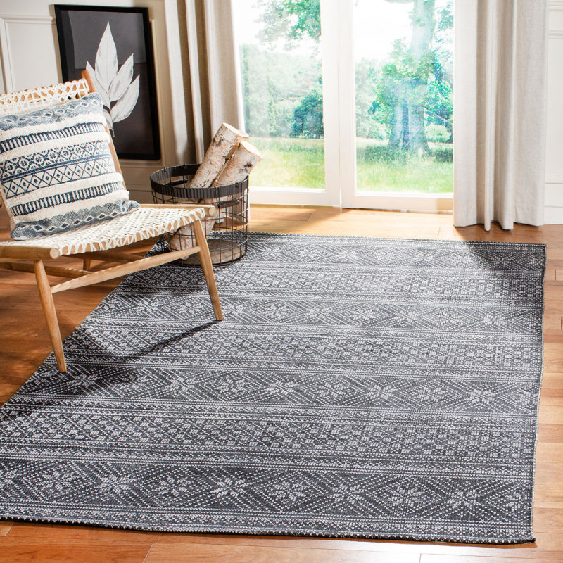 Reuben Hand Loomed Cotton Southwestern Rug, Rectangle 5' x 8'