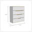 Commode à tiroir H 35 po, quatre tiroirs, plateau supérieur, blanc / chêne clair-2056072325