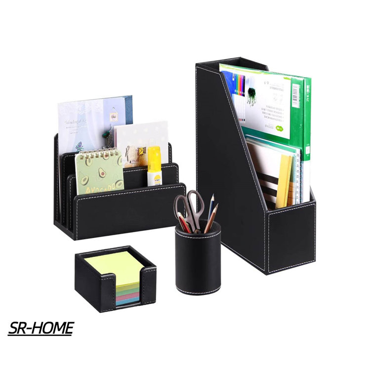 SR-HOME Leather Desk Organizer - Wayfair Canada