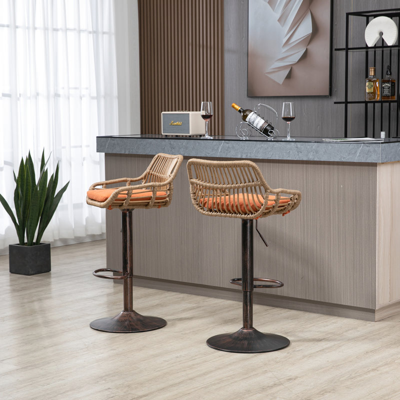 2 chaises bleues, siège réglable avec repose-pieds pour les tabourets de bar de salle à manger de 2, cuisine à domicile et
