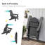 Chaise Adirondack pliante avec conception ergonomique et porte-gobelet HiPS, chaise Adirondack robuste pour patio, piscine et jardin-1413987102