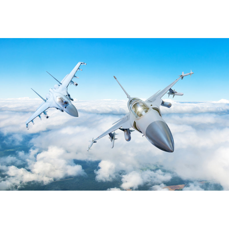Fighter Jet - Wrapped Canvas Print, 20cm H x 30cm W x 3.8cm D
