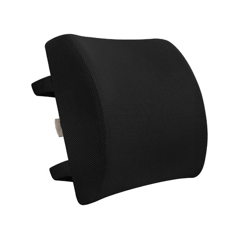 Coussin lombaire, dossier pour le bureau, coussin en mousse viscoélastique avec housse en filet noir