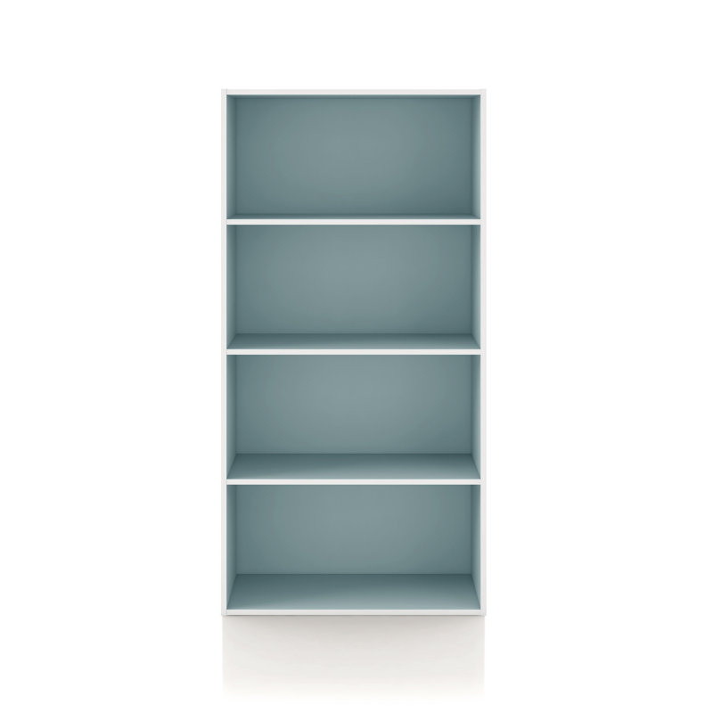Bibliothèque de rangement Breayla, 4 tablettes, Bleu clair