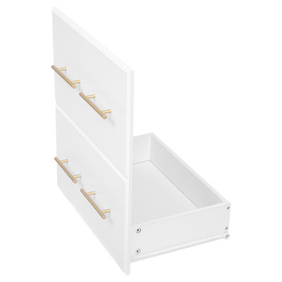 K&K Kitchen Island with 6 Drawers, Pull Out Trash Can Storage, Rolling Kitchen Island on 5 Wheels with Drop Leaf, Power Outlet, 5 Open Side Racks for Kitchen, Dining Room, White