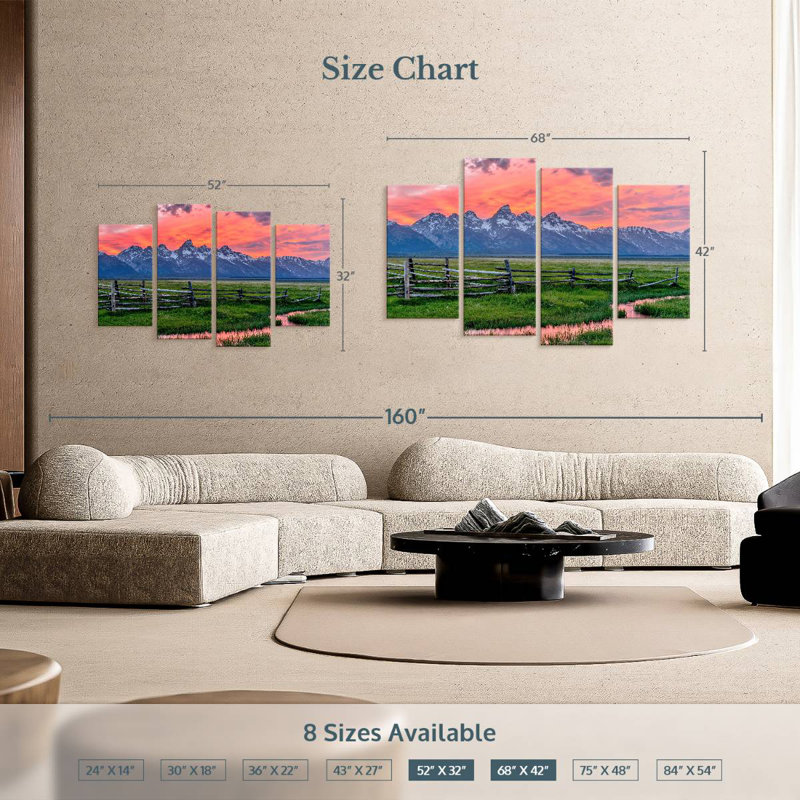 Alvord Grand Teton Sunset, H 32 po x l 52 po