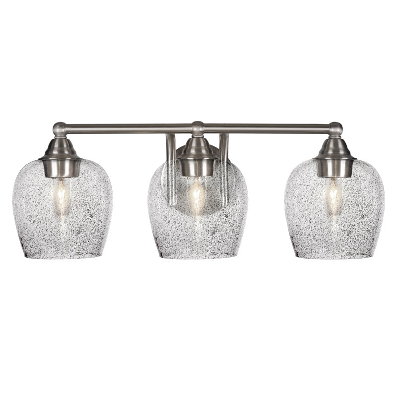 Michell 3-Light Bath Bar, Smoke Bubble, Brushed Nickel