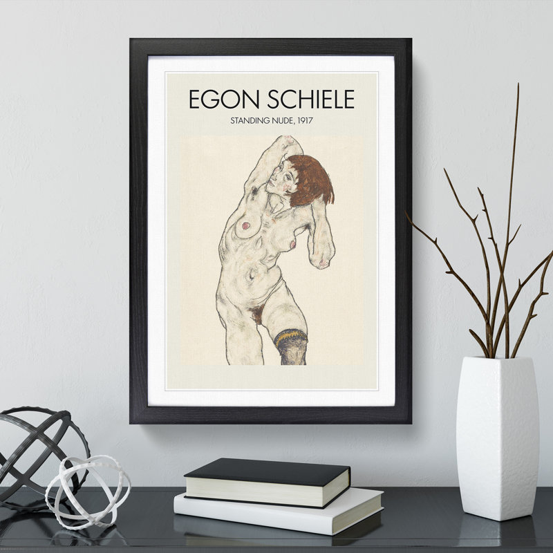 Portrait of a Woman Vol.7 Print by Egon Schiele - Picture Frame Painting, Black Framed, 65cm H x 48cm W x 2cm D
