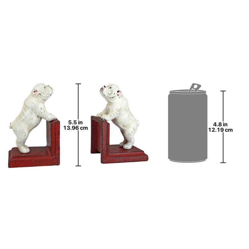 Serre-livres en fer à repasser bouledogue
