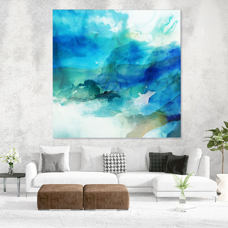 Reproduction d’art sur toile tendue « éphémères blue i » par sisjaspe a, H 54 po x l 54 po x P 1,5 po